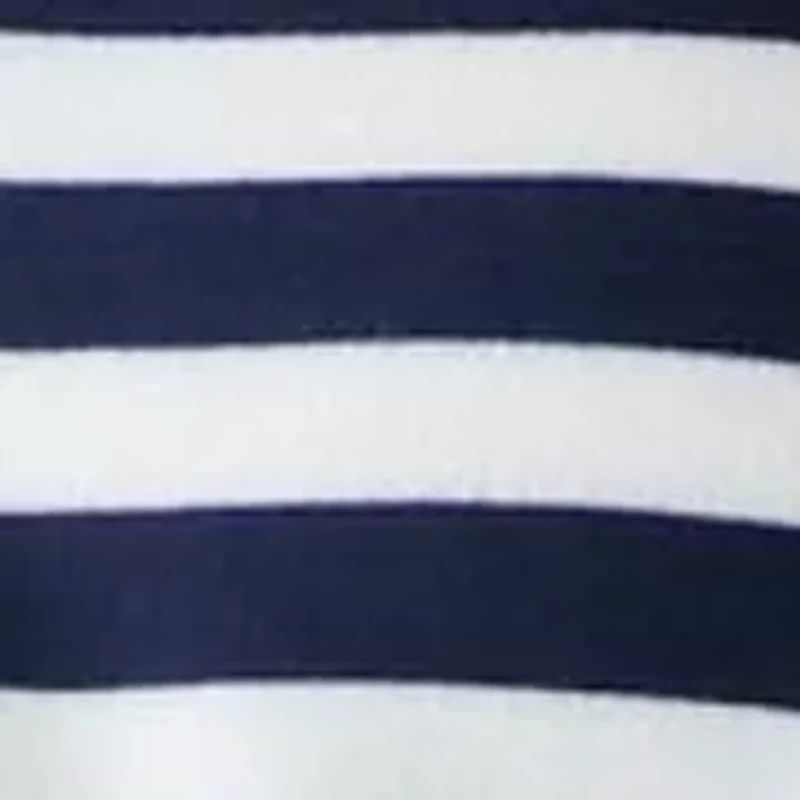 Women's 3/4 Sleeve Slub Terry Johnny Collar Stripe Top