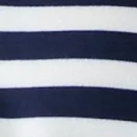 Women's 3/4 Sleeve Slub Terry Johnny Collar Stripe Top