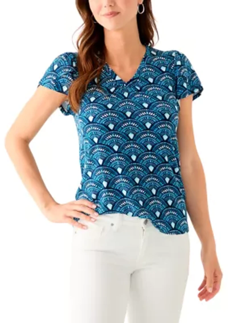 Women's Printed Tulip Sleeve T-Shirt