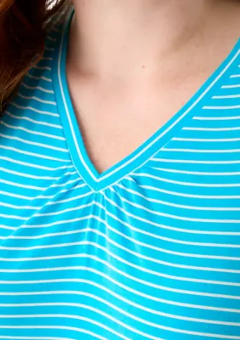 Plus Tulip Sleeve V-Neck T-Shirt