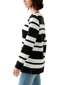 Women's Long Sleeve Velour Boat Neck Tunic