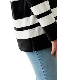 Women's Long Sleeve Velour Boat Neck Tunic