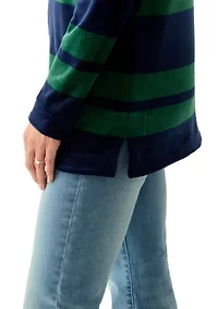 Women's Long Sleeve Velour Boat Neck Tunic