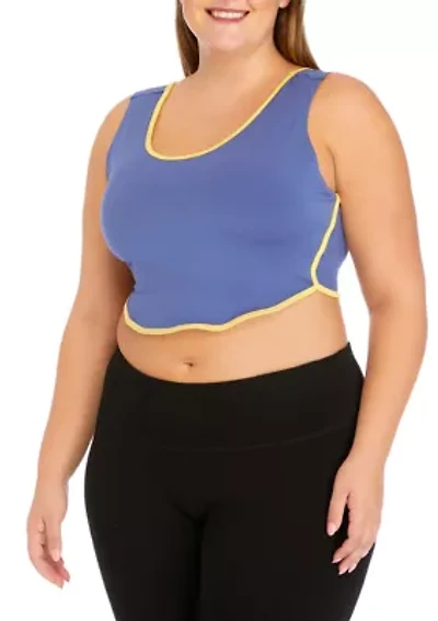 Plus High Impact Scoop Neck Sports Bra