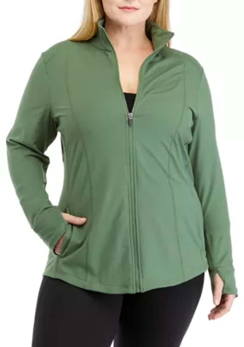 Plus Long Sleeve Full Zip Compression Jacket