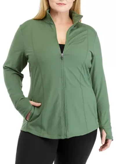 Plus Long Sleeve Full Zip Compression Jacket
