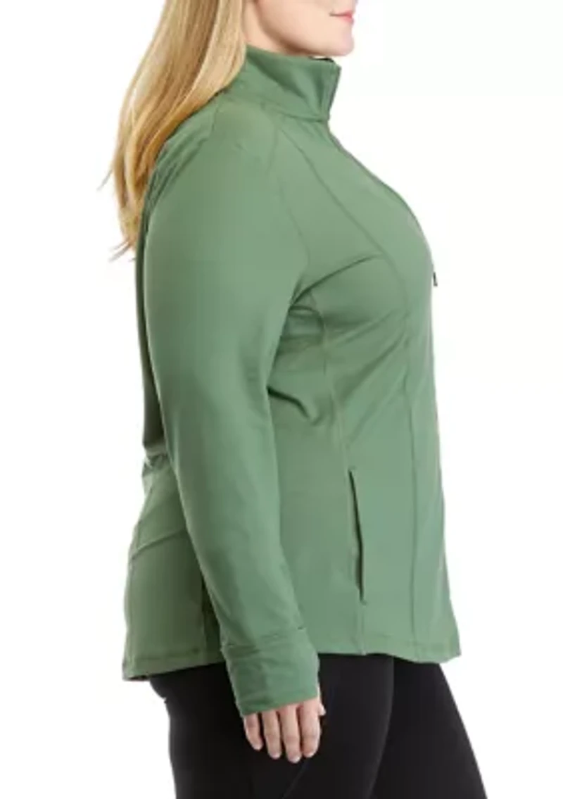 Plus Long Sleeve Full Zip Compression Jacket