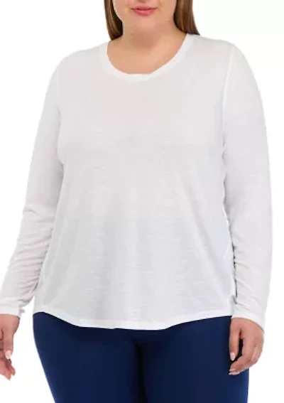 Plus Long Sleeve Scoop Neck T-Shirt