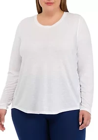 Plus Long Sleeve Scoop Neck T-Shirt