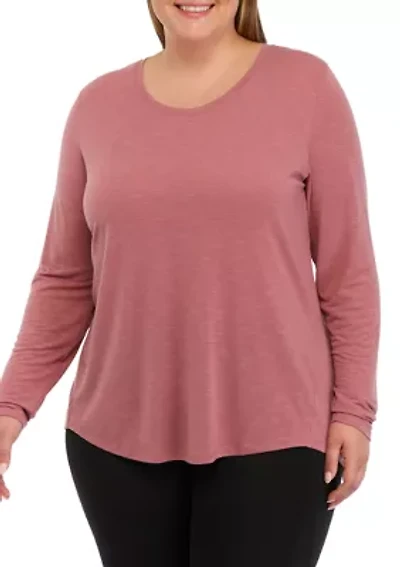 Plus Long Sleeve Scoop Neck T-Shirt
