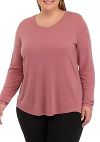 Plus Long Sleeve Scoop Neck T-Shirt