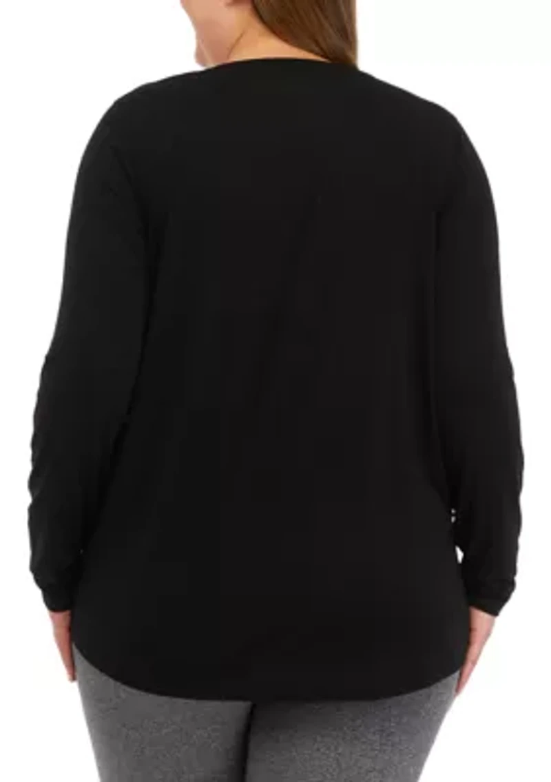 Plus Long Sleeve Scoop Neck T-Shirt