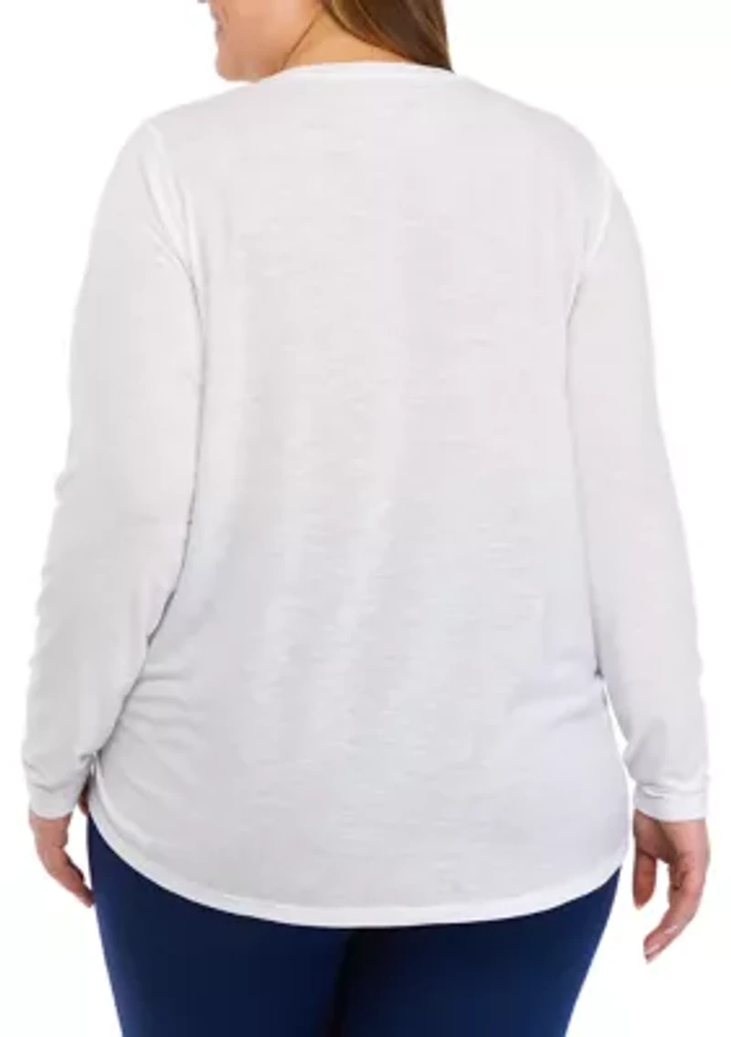 Plus Long Sleeve Scoop Neck T-Shirt