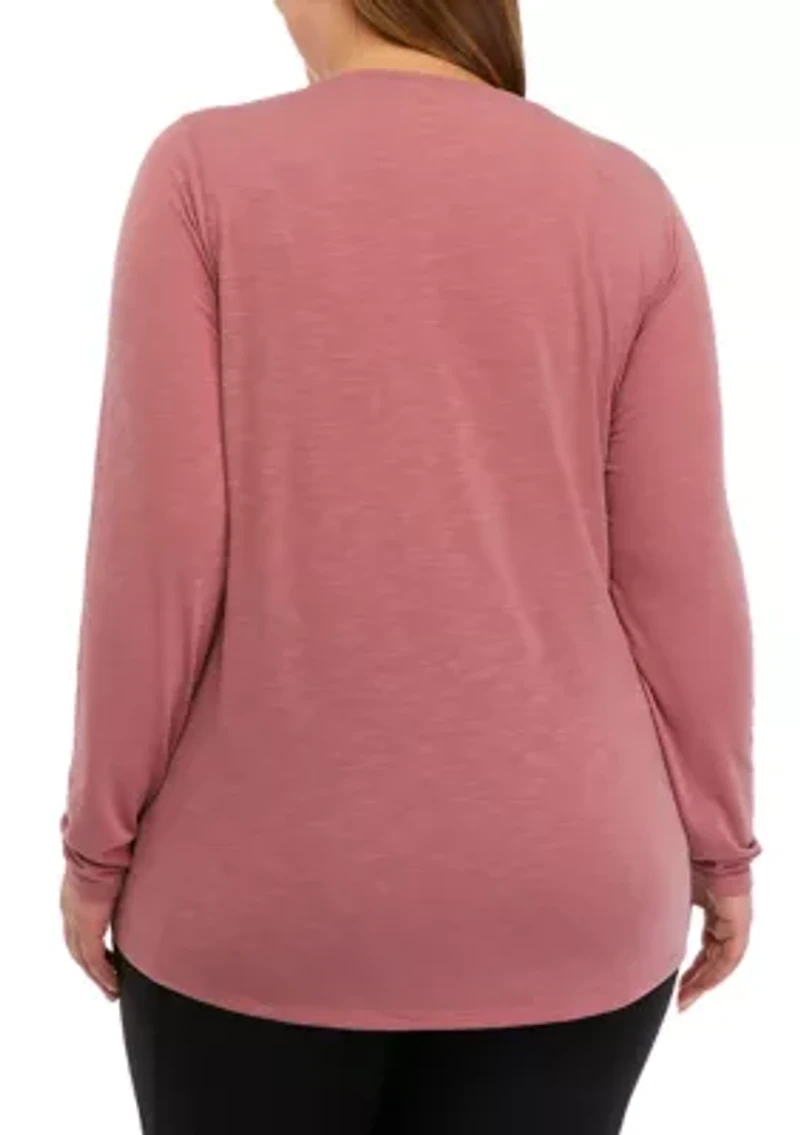 Plus Long Sleeve Scoop Neck T-Shirt