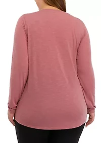 Plus Long Sleeve Scoop Neck T-Shirt