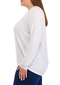 Plus Long Sleeve Scoop Neck T-Shirt