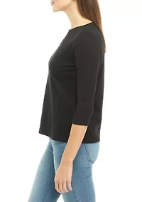 Petite 3/4 Sleeve Solid Top