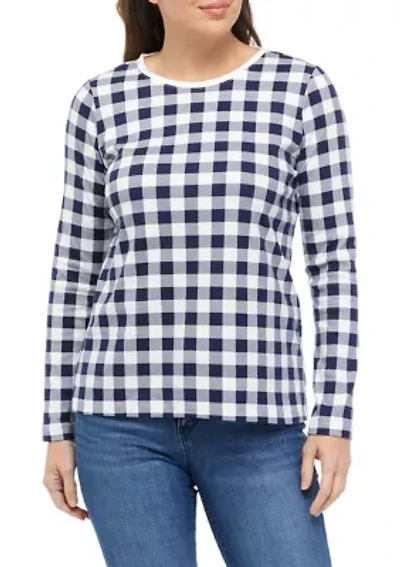Petite Long Sleeve Buffalo Check Shirt