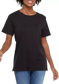 Petite Short Sleeve Cotton T-Shirt