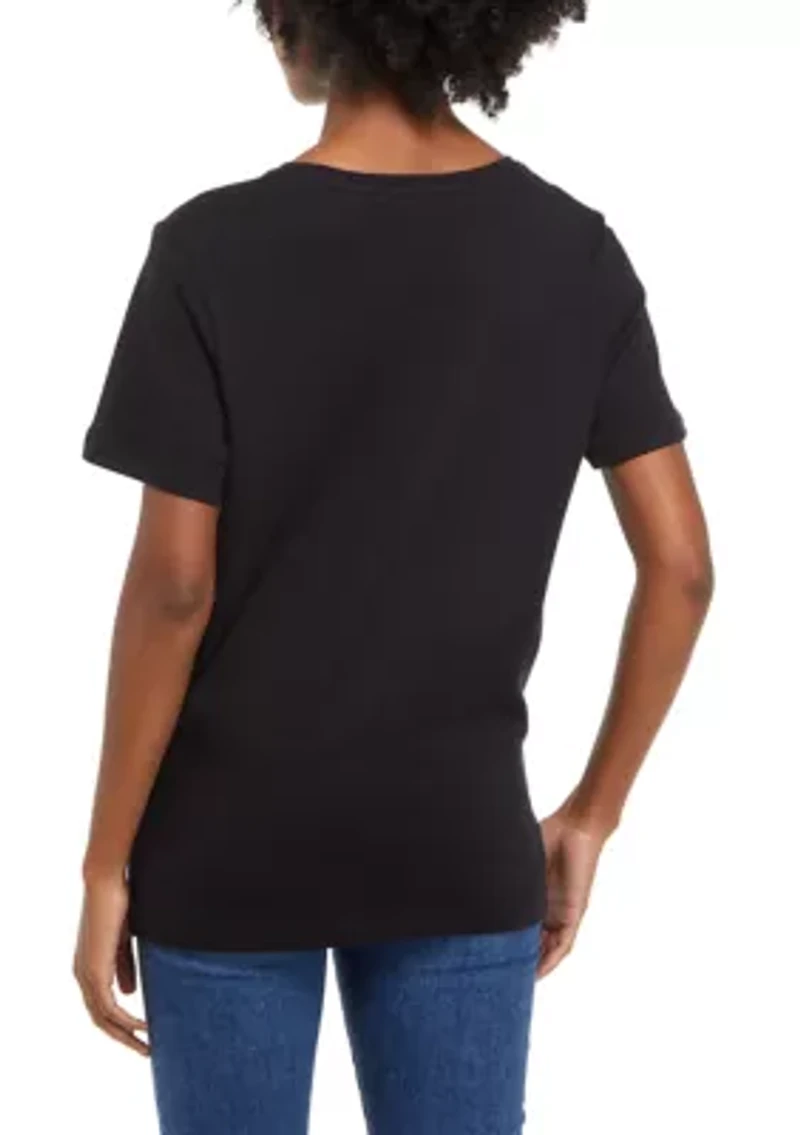 Petite Short Sleeve Cotton T-Shirt