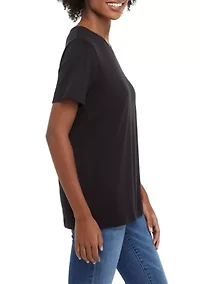 Petite Short Sleeve Cotton T-Shirt