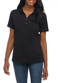 Petite Short Sleeve Polo Shirt