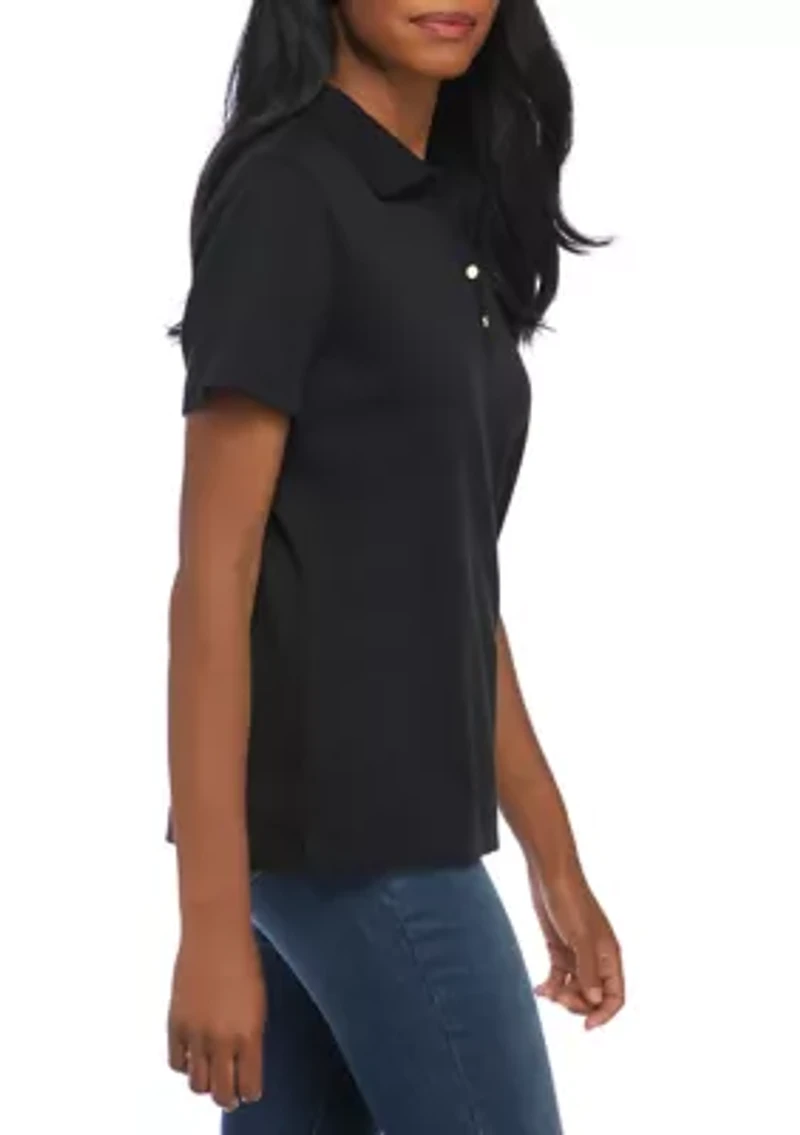 Petite Short Sleeve Polo Shirt