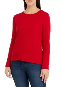 Petite Long Sleeve Round Neck T-Shirt