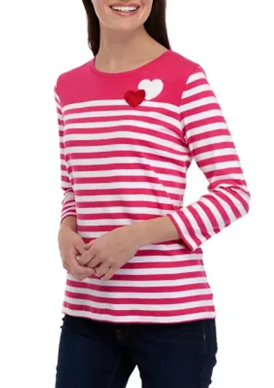 Petite Printed Top with Patch Detail