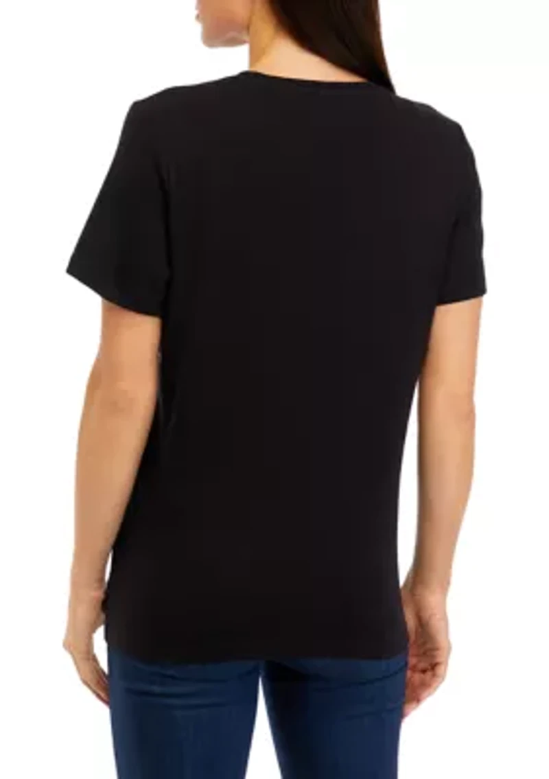 Petite Short Sleeve Crew Neck T-Shirt