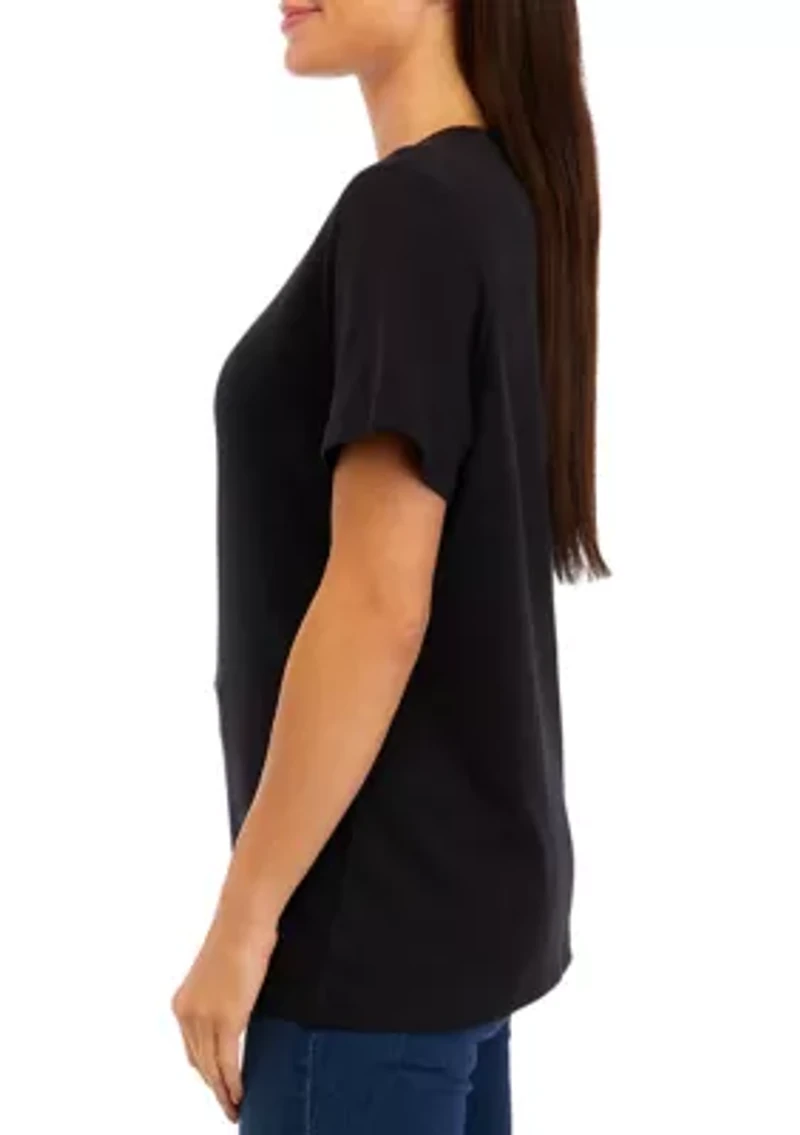 Petite Short Sleeve Crew Neck T-Shirt