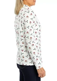 Petite Long Sleeve Mock Neck Top