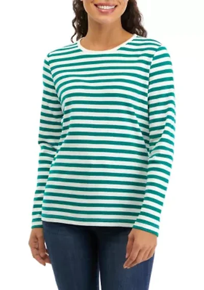 Petite Stripe Crew Neck Top