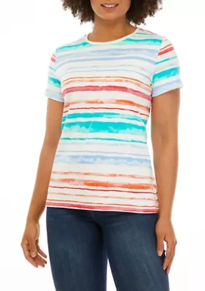 Petite Stripe Printed Top