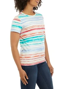 Petite Stripe Printed Top