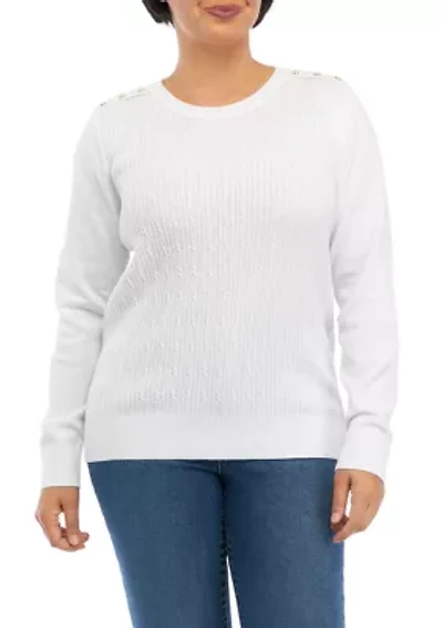 Petite Long Sleeve Crew Neck Shirt