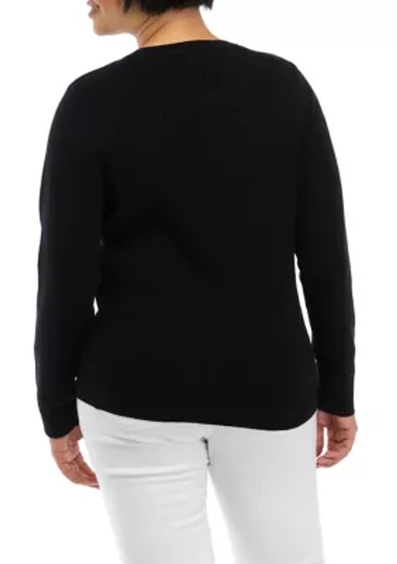 Petite Long Sleeve Crew Neck Shirt