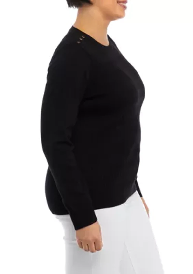 Petite Long Sleeve Crew Neck Shirt