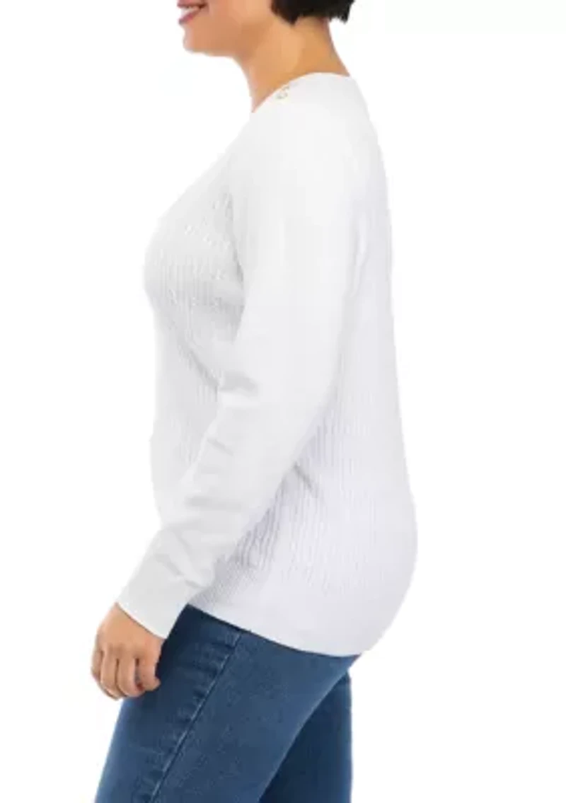 Petite Long Sleeve Crew Neck Shirt