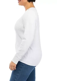 Petite Long Sleeve Crew Neck Shirt