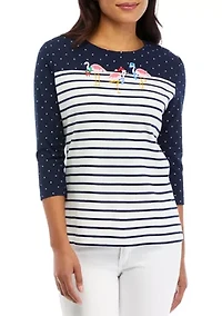 Petite Printed Crew Neck T-Shirt