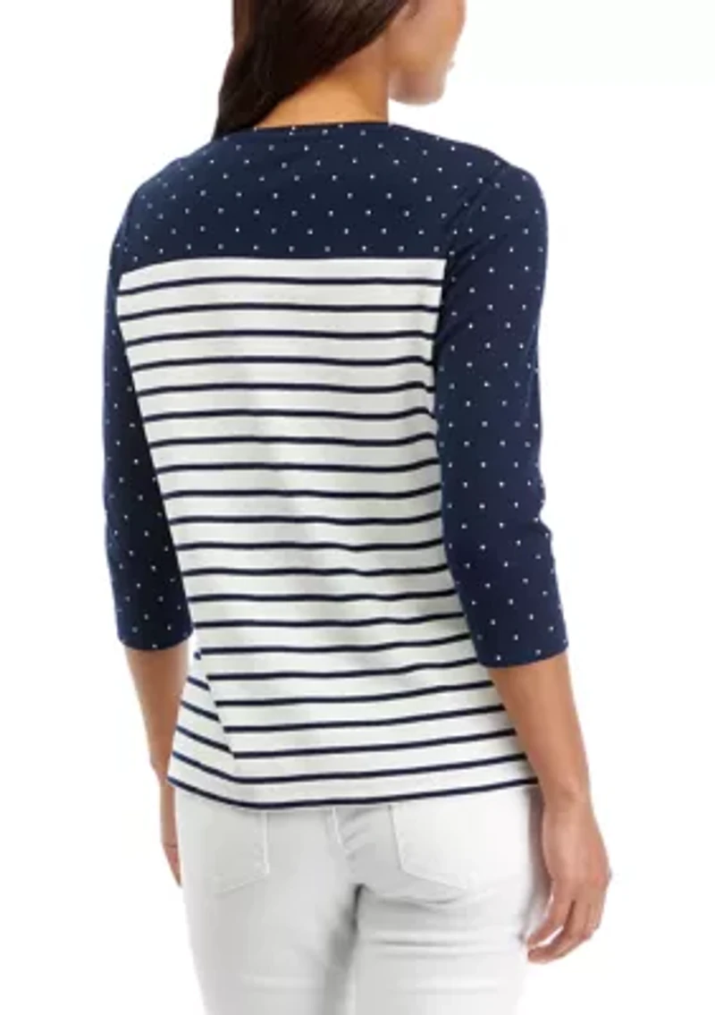 Petite Printed Crew Neck T-Shirt