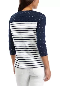 Petite Printed Crew Neck T-Shirt