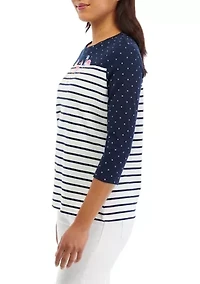 Petite Printed Crew Neck T-Shirt