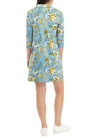 Petite Johnny Collar Floral Dress