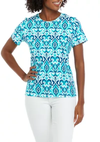 Petite Printed Crew Neck T-Shirt