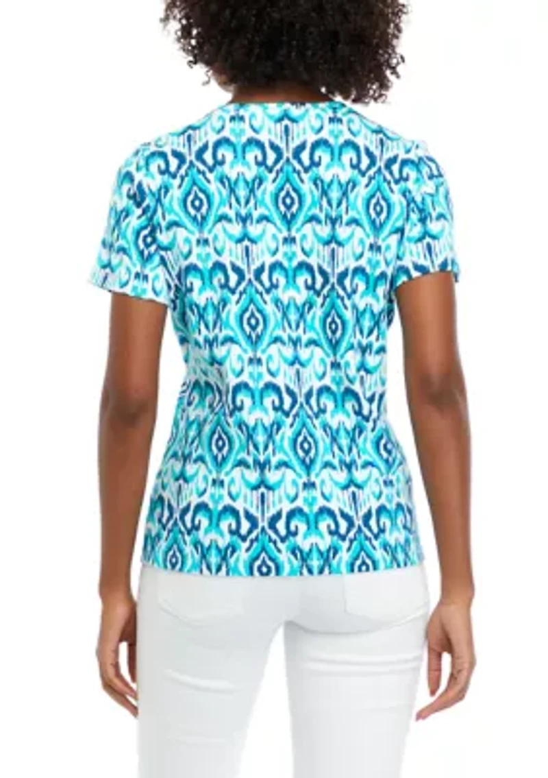 Petite Printed Crew Neck T-Shirt