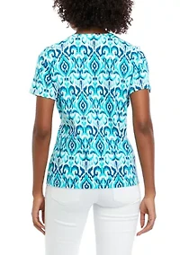 Petite Printed Crew Neck T-Shirt