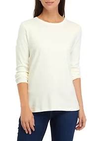Petite Long Sleeve Cotton T-Shirt
