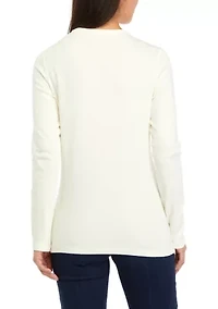 Petite Long Sleeve Cotton T-Shirt